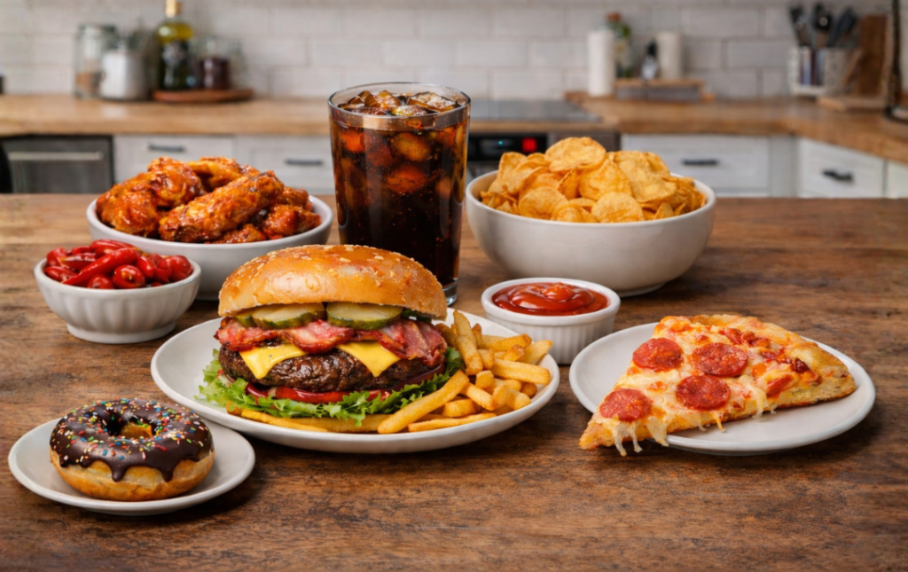 Table with foods that trigger hemorrhoids.