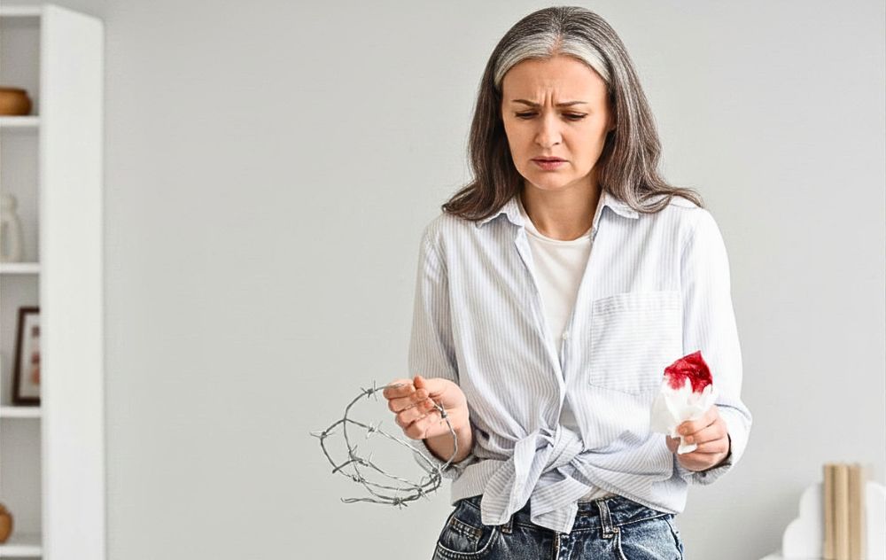 woman with chronic hemorrhoids